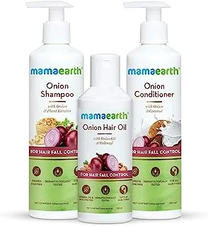 Mamaearth Anti Hair Fall Onion Shampoo Conditioner & Hair Oil